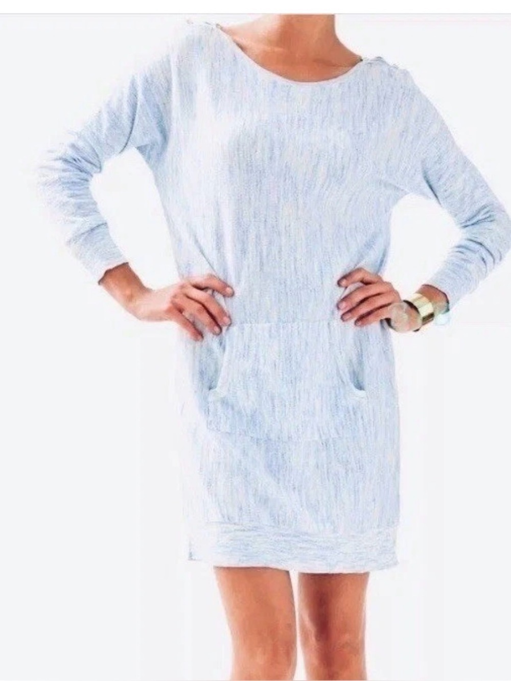 Lilly Pulitzer Jupiter Lightweight Summer Sweater Dress Sz S Blue Heathered
